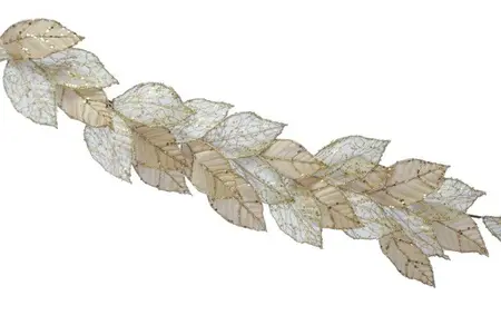 118cm Champagne with Gold Glitter and Leaf Garland