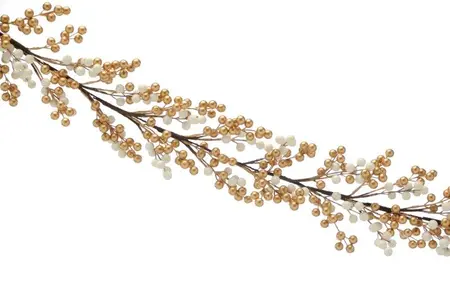 130cm Gold and White Cluster Berry Garland