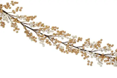 130cm Gold and White Cluster Berry Garland