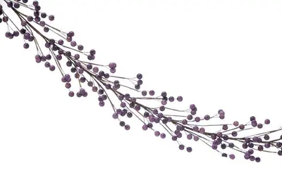 130cm Purple Berry Garland with Ice Glitter