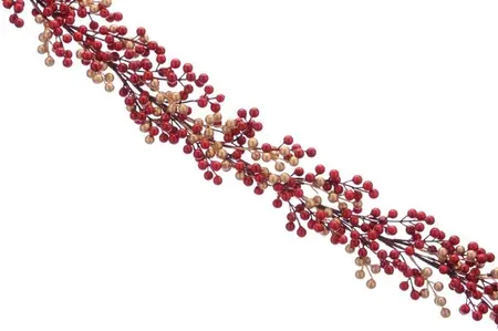 130cm Red/Gold Berry Cluster Garland