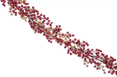 130cm Red/Gold Berry Cluster Garland