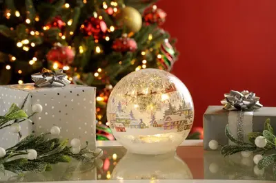 15cm BO Twinkling Crackle Effect Village Ball