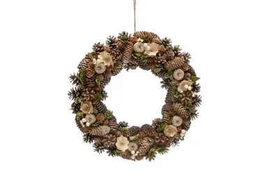 45cm Gold Roses Wreath in Box