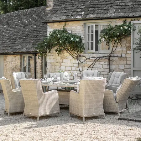 Bramblecrest Chedworth 220 x 145cm Elliptical Table, 60cm L/S, 2 Recliners, 6 Armchairs & Parasol - - image 2