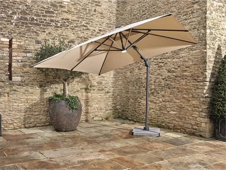 Bramblecrest Truro 3.0m Square Side Post Parasol with Cover - Sand - image 2