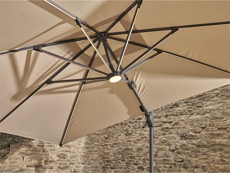 Bramblecrest Truro 3.0m Square Side Post Parasol with Cover - Sand - image 3