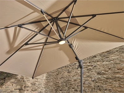 Bramblecrest Truro 3.0m Square Side Post Parasol with Cover - Sand - image 3