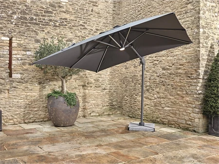 Bramblecrest Truro 3.0m Square Side Post Parasol with Cover - Grey - image 2