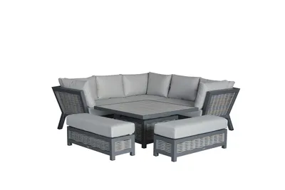 Bramblecrest Tuscan Wicker Square Sofa with Square Piston Table & 2 Benches - image 4