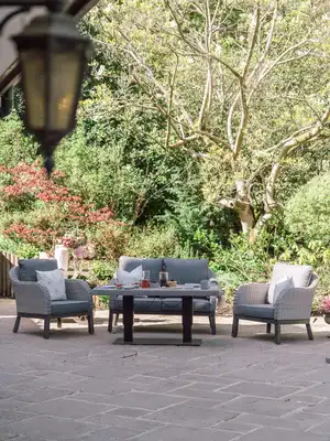 Chillington 4-Seat Lounge Set Adjustable Table - (Anthracite) - image 8