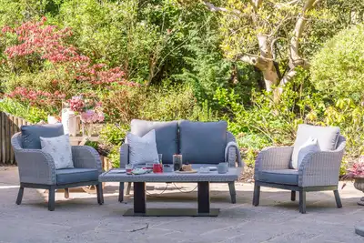 Chillington 4-Seat Lounge Set Adjustable Table - (Anthracite) - image 3