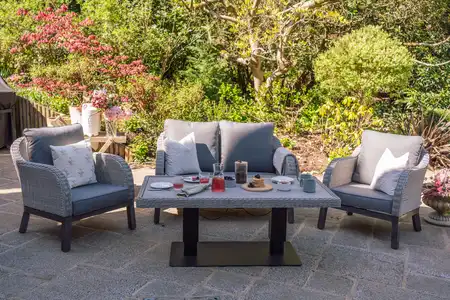 Chillington 4-Seat Lounge Set Adjustable Table - (Anthracite) - image 4