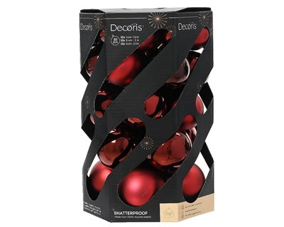 Decoris 6cm Shatterproof Baubles Oxblood - Pack of 30 - image 2