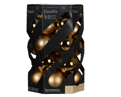 Decoris 6cm Shatterproof Baubles Pecan Brown - Pack of 30
