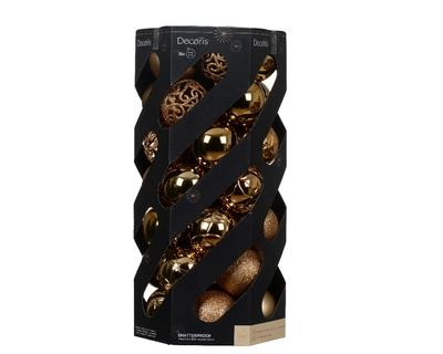 Decoris 6cm Shatterproof Baubles Pecan Brown - Pack of 35 - image 2