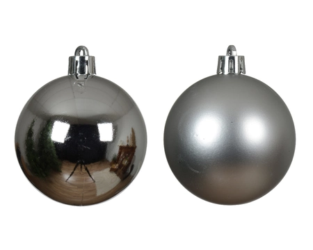 Decoris 6cm Shatterproof Baubles Silver - Pack of 30 - image 2