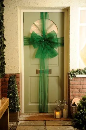 Door Bow Kit with Pre-made Bow - Green
