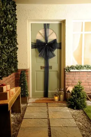 Door Bow Kit with Pre-made Bow - Navy Blue