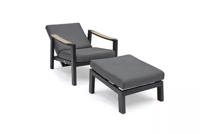 elba Relaxer with footstool inc cushions, Grey - image 3
