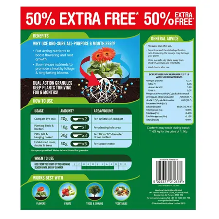 Gro-Sure 6 Month Slow Release Plant Food 1.1kg + 50% Extra Free - image 3