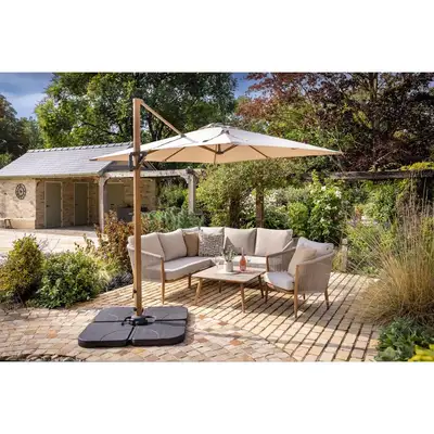 Hartman Aegean Folie 2.5m Square Cantilever Parasol - Dove - image 2