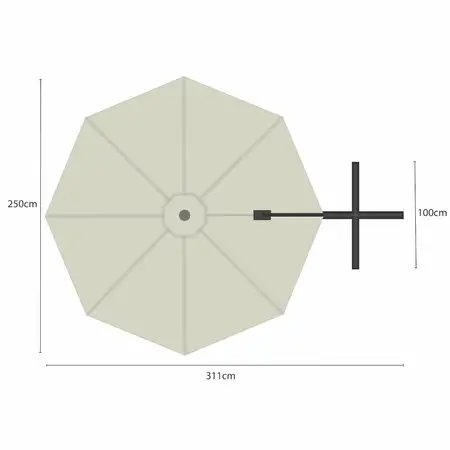Hartman Aegean Folie 2.5m Square Cantilever Parasol - Dove - image 6
