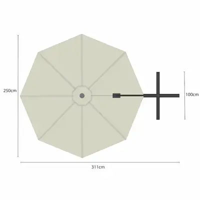 Hartman Aegean Folie 2.5m Square Cantilever Parasol - Dove - image 6