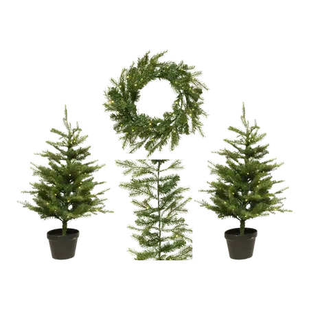 Kaemingk Grandis Fir Pre-Lit Set of 4