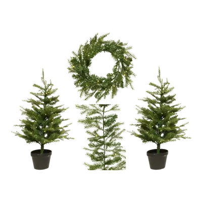 Kaemingk Grandis Fir Pre-Lit Set of 4