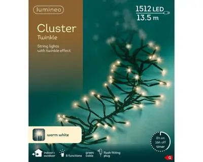 Kaemingk Lumineo Cluster LED 1512 - Warm White, Green Wire