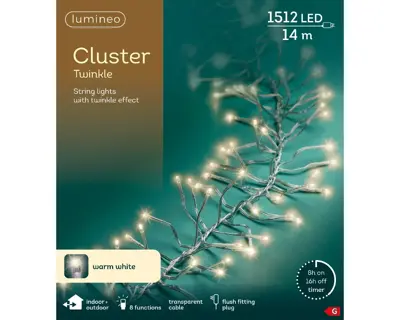 Kaemingk Lumineo Cluster LED 1512 - Warm White, Transparent Wire - image 4