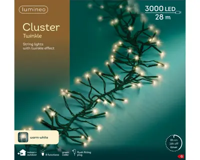 Kaemingk Lumineo Cluster LED 3000 - Warm White, Green Wire - image 6
