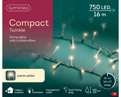 Kaemingk Lumineo Compact Lights 750 - Warm White, Transparent Wire - image 4