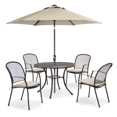 Kettler Caredo 4 Seat Set with Parasol - Stone - image 1