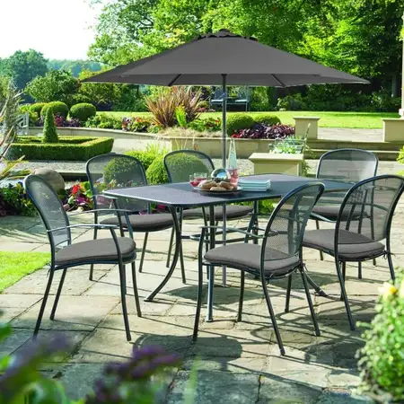 Kettler Caredo 6 Seat Set with Parasol - Slate - image 1