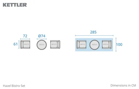 Kettler Hazel 2 Seat Bistro Set - image 6