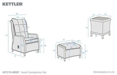 Kettler Hazel Companion Set with 2 Footstools & Coffee Table - image 7