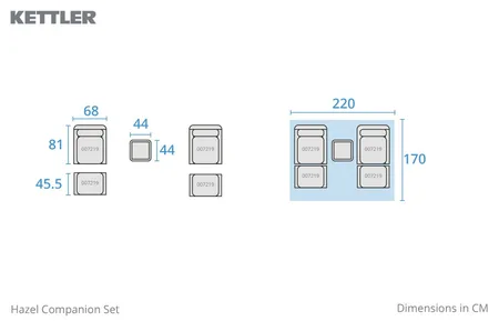 Kettler Hazel Companion Set with 2 Footstools & Coffee Table - image 8