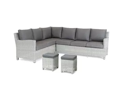 Kettler Palma Corner - White wash with grey taupe cushions Right Hand - image 2