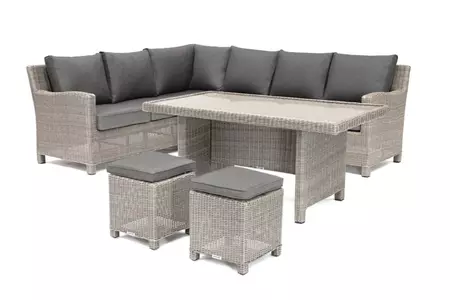 Kettler Palma Corner - White wash with grey taupe cushions Right Hand - image 3