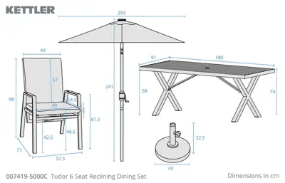 Kettler Tudor 6 Seat Dining Set - image 2