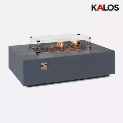 Kettler Universal Fire Pit Coffee Table 132X85cm with Glass surround & Regulator - image 1