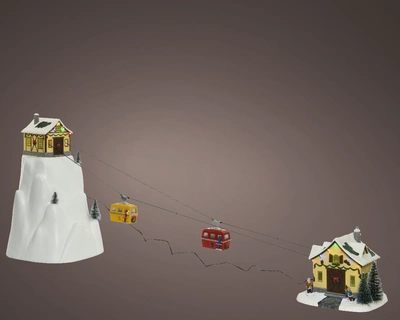 Lumineo Village Cabel Car scene - Warm White/Multi LED - image 3