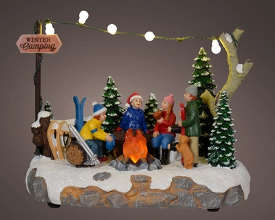 Lumineo Village Camp Fire Scene - Multi LED - image 2