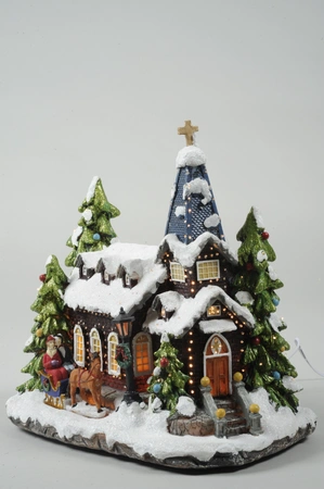 Lumineo Village Christmas Church Scene - Multi LED