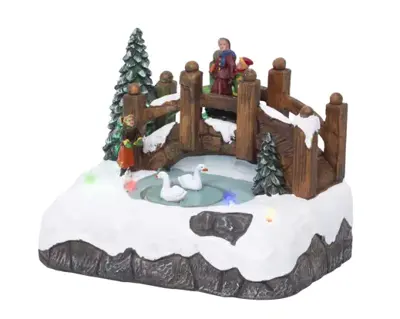 Lumineo Village Frozen Pond Scene - Multi LED