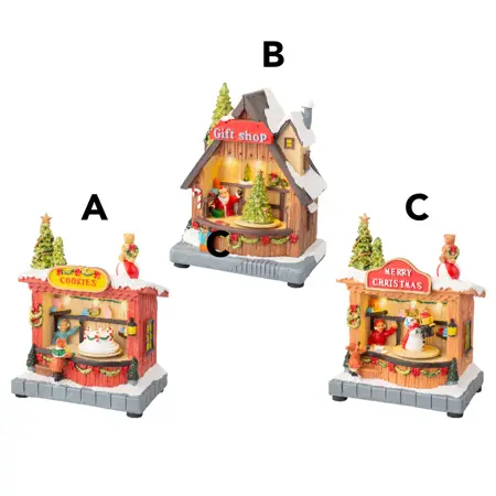 Lumineo Village Market Stalls Scene - Multi LED