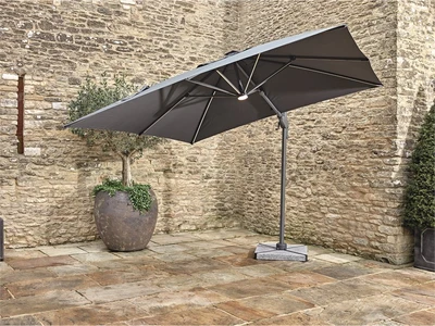 Truro 3.0m Square Side Post Parasol with Cover - Grey - image 2