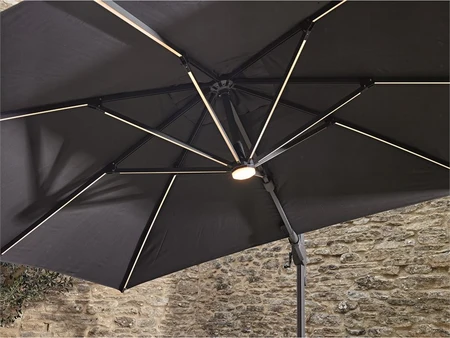 Truro 3.0m Square Side Post Parasol with Cover - Grey - image 3